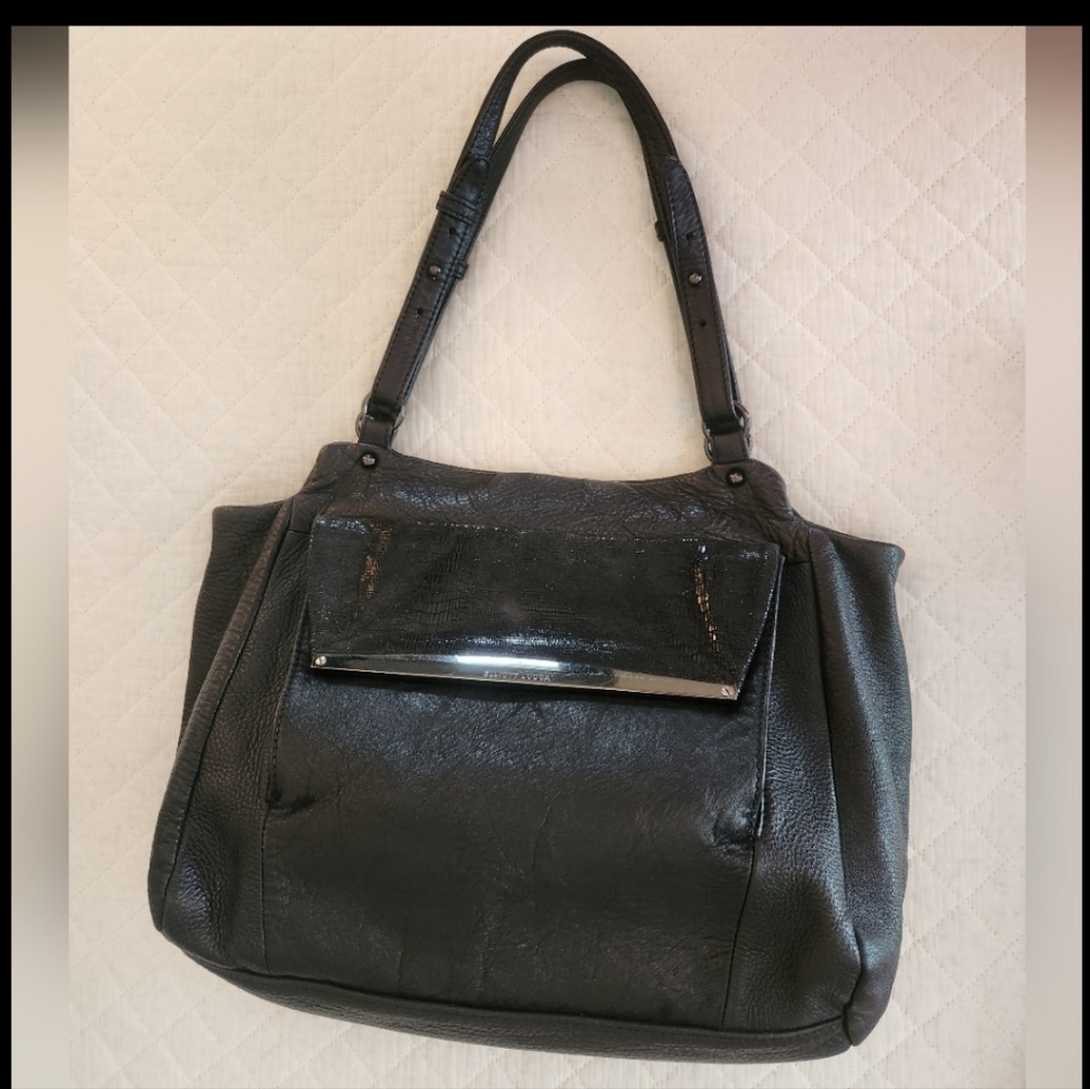 Elliott Lucca Black Leather Shoulder Bag